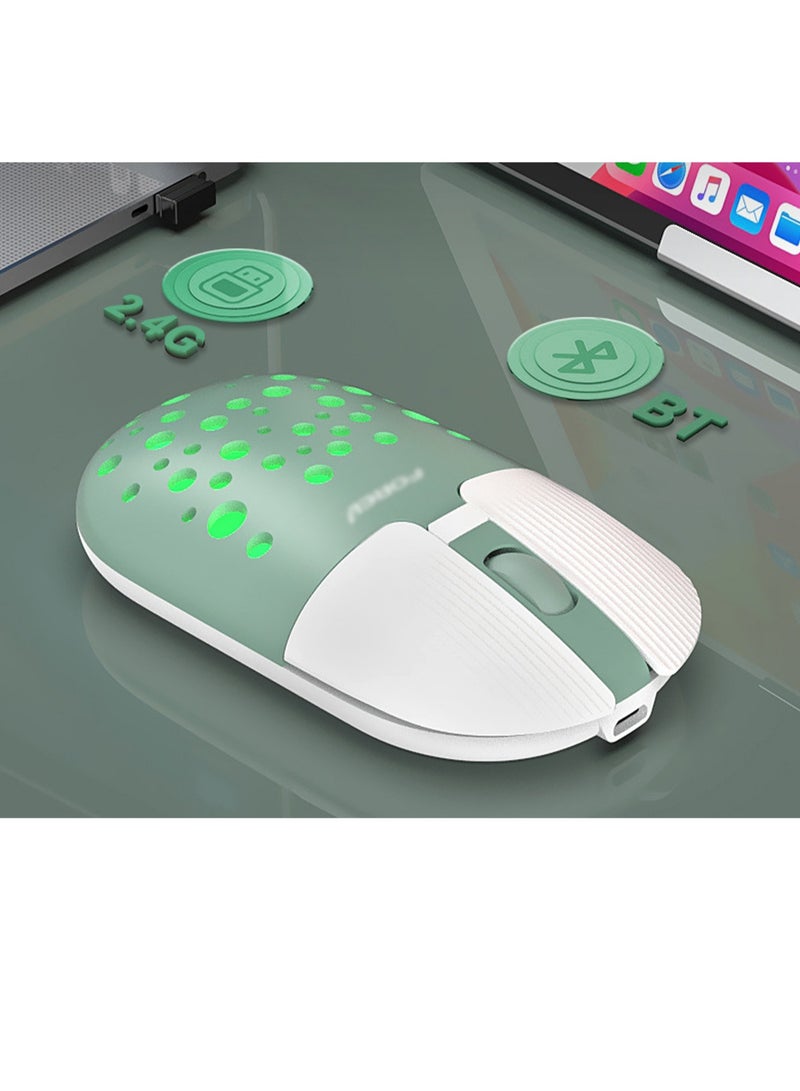 Wireless Bluetooth Dual Mode Mouse Portable Rechargeable With Rgb Light, Suitable For Office Study (Pink) - Image 4